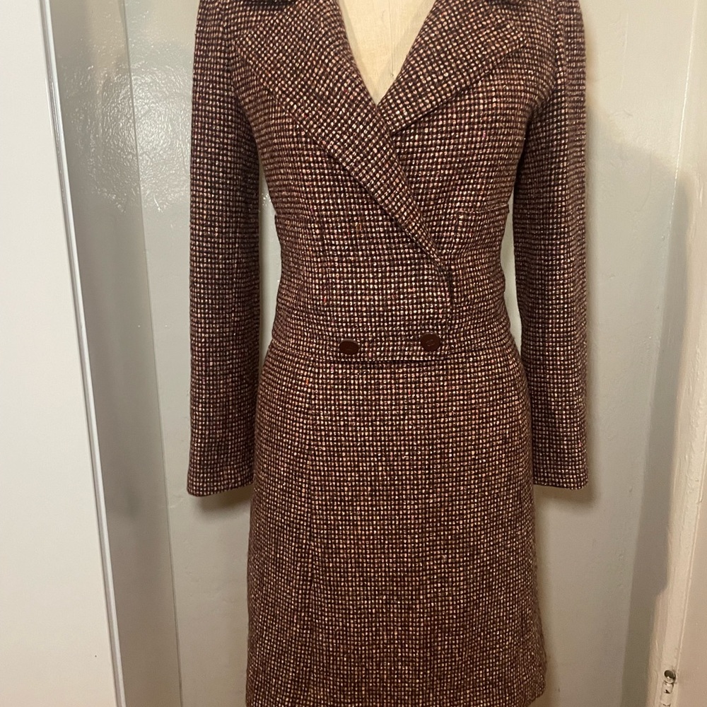 Chanel suit set fall 2001 , cropped jacked high waist shirt size 34 tweed - Picture 3 of 17